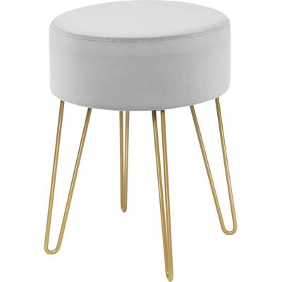 CostwayPouf Tabouret Rond Ø39cm en Velours avec Pieds Métalliques Robustes Gris - Publicité CostwayPouf Tabouret Rond Ø39cm en Velours avec Pieds Métalliques Robustes Gris - Publicité