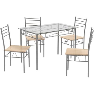 CostwayEnsemble Table et 4 Chaises Table à Manger avec 4 Chaises Cadre en Métal Table Cuisine en Verre pour Cuisine Restaurant Salon - Publicité CostwayEnsemble Table et 4 Chaises Table à Manger avec 4 Chaises Cadre en Métal Table Cuisine en Verre pour Cuisine Restaurant Salon - Publicité
