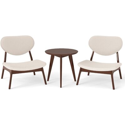 CostwayLot de 2 Fauteuil Salon Confortable avec Petite Table Basse Fauteuil de Lecture Bouclette Cadre en Bois Massif Beige - Publicité CostwayLot de 2 Fauteuil Salon Confortable avec Petite Table Basse Fauteuil de Lecture Bouclette Cadre en Bois Massif Beige - Publicité