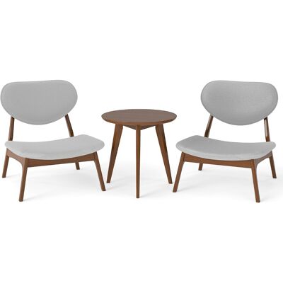 CostwayLot de 2 Fauteuil Salon Confortable avec Petite Table Basse Fauteuil de Lecture Bouclette Cadre en Bois Massif Gris - Publicité CostwayLot de 2 Fauteuil Salon Confortable avec Petite Table Basse Fauteuil de Lecture Bouclette Cadre en Bois Massif Gris - Publicité