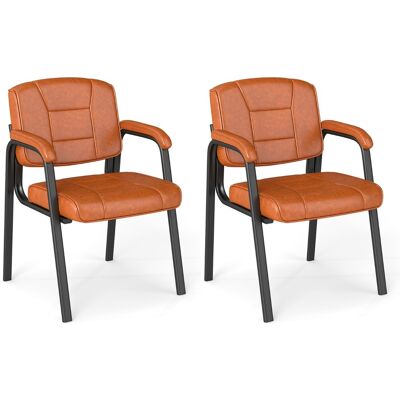 CostwayLot de 2 Chaises d'Invités Grandes et Hautes Chaise de Salle d'Attente avec Structure en Métal et Accoudoirs Rembourrés Café - Publicité CostwayLot de 2 Chaises d'Invités Grandes et Hautes Chaise de Salle d'Attente avec Structure en Métal et Accoudoirs Rembourrés Café - Publicité