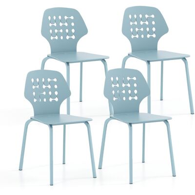 Chaises de Salle à Manger Modernes en Métal Bleu Costway - Confort et Durabilité - Publicité Chaises de Salle à Manger Modernes en Métal Bleu Costway - Confort et Durabilité - Publicité
