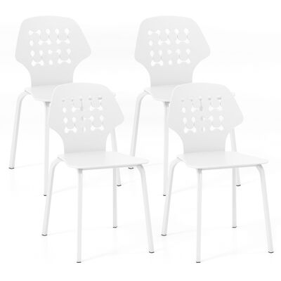 Chaises de Salle à Manger Blanches Costway - Ergonomiques et Larges - Publicité Chaises de Salle à Manger Blanches Costway - Ergonomiques et Larges - Publicité