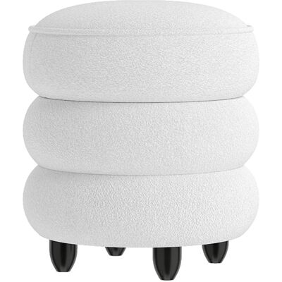 CostwayOttoman de Rangement Rond Moderne Tabouret en Chenille avec Couvercle Amovible Pieds en Bois de Caoutchouc Siège Rembourré Blanc - Publicité CostwayOttoman de Rangement Rond Moderne Tabouret en Chenille avec Couvercle Amovible Pieds en Bois de Caoutchouc Siège Rembourré Blanc - Publicité