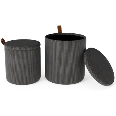 CostwayLot de 2 Ottomans Ronds avec Rangement Tabourets Rembourrés et Gigognes avec Couvercles Amovibles Sièges Rembourrés Poufs Polyvalents Gris - Publicité CostwayLot de 2 Ottomans Ronds avec Rangement Tabourets Rembourrés et Gigognes avec Couvercles Amovibles Sièges Rembourrés Poufs Polyvalents Gris - Publicité