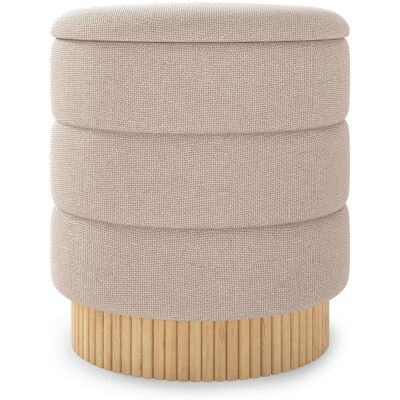 CostwayPouf de Rangement Rond Moderne Repose-Pieds en Chenille avec Couvercle Amovible Base en Bois Massif Siège Rembourré Beige - Publicité CostwayPouf de Rangement Rond Moderne Repose-Pieds en Chenille avec Couvercle Amovible Base en Bois Massif Siège Rembourré Beige - Publicité