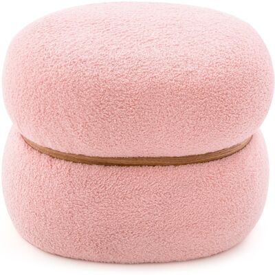 Costway - Pouf Ovale Sherpa - Rose - Ottoman - Publicité Costway - Pouf Ovale Sherpa - Rose - Ottoman - Publicité