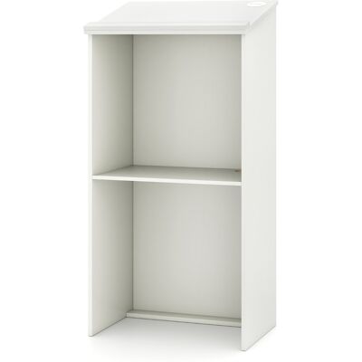 CostwayPupitre pour Podium Support D'hôtesse de 116,5 Cm avec Étagère de Rangement et Trous pour Câbles Pupitre en Bois pour Église Bureau Blanc - Publicité CostwayPupitre pour Podium Support D'hôtesse de 116,5 Cm avec Étagère de Rangement et Trous pour Câbles Pupitre en Bois pour Église Bureau Blanc - Publicité
