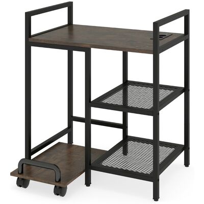 CostwaySupport d'Imprimante avec Station de Charge Table d'Imprimante à 3 Niveaux avec Étagères de Rangement Support Mobile Marron Rustique - Publicité CostwaySupport d'Imprimante avec Station de Charge Table d'Imprimante à 3 Niveaux avec Étagères de Rangement Support Mobile Marron Rustique - Publicité