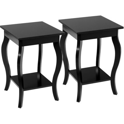 CostwayLot de 2 Tables d'Appoint Bout de Canapé 2 Niveaux Table de Chevet Carrée avec Patins Antidérapants 40 x 40 x 60 cm Noir - Publicité CostwayLot de 2 Tables d'Appoint Bout de Canapé 2 Niveaux Table de Chevet Carrée avec Patins Antidérapants 40 x 40 x 60 cm Noir - Publicité