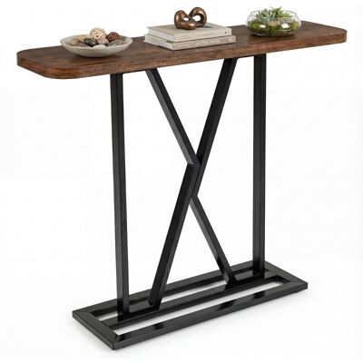 CostwayTable Console 100 cm Table d'Entrée Rectangulaire avec Cadre Métallique Géométrique Table Industrielle Derrière le Canapé Marron Rustique - Publicité CostwayTable Console 100 cm Table d'Entrée Rectangulaire avec Cadre Métallique Géométrique Table Industrielle Derrière le Canapé Marron Rustique - Publicité