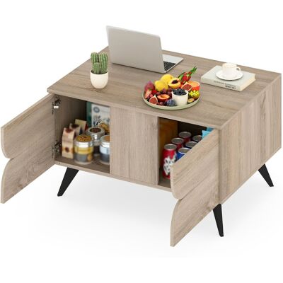 CostwayTable Basse avec Rangement Table d'Appoint Style Ferme avec Compartiments Ouverts et 3 Tiroirs 4 Pieds Surélevés Naturel - Publicité CostwayTable Basse avec Rangement Table d'Appoint Style Ferme avec Compartiments Ouverts et 3 Tiroirs 4 Pieds Surélevés Naturel - Publicité