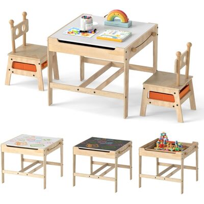 CostwayTable et Chaises pour Enfants Table d Activité 4 en 1 avec Tableau Réversible à 2 Faces pour Dessiner Jouer Manger pour 3+ Ans Robot Naturel - Publicité CostwayTable et Chaises pour Enfants Table d Activité 4 en 1 avec Tableau Réversible à 2 Faces pour Dessiner Jouer Manger pour 3+ Ans Robot Naturel - Publicité