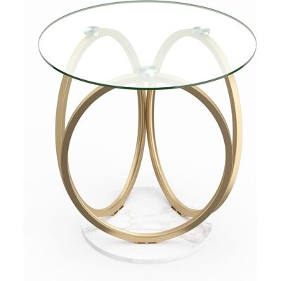 CostwayTable Basse Ronde en Verre Table de Salon avec Plateau en Verre Cadre Géométrique en Métallique Doré Style Moderne 60 x 60 x 61,5 cm Doré - Publicité CostwayTable Basse Ronde en Verre Table de Salon avec Plateau en Verre Cadre Géométrique en Métallique Doré Style Moderne 60 x 60 x 61,5 cm Doré - Publicité