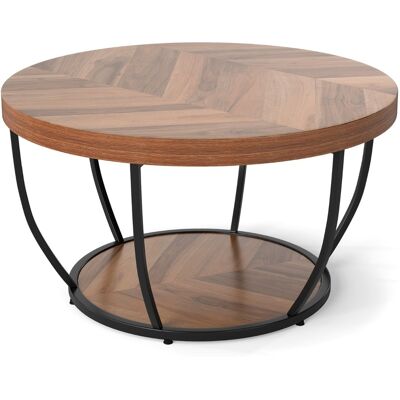 CostwayTable Basse Ronde de 80 cm a 2 Niveaux Table de Cocktail avec Cadre en Métal Robuste Table d'Appoint avec Plateau en Faux Bois Naturel - Publicité CostwayTable Basse Ronde de 80 cm a 2 Niveaux Table de Cocktail avec Cadre en Métal Robuste Table d'Appoint avec Plateau en Faux Bois Naturel - Publicité