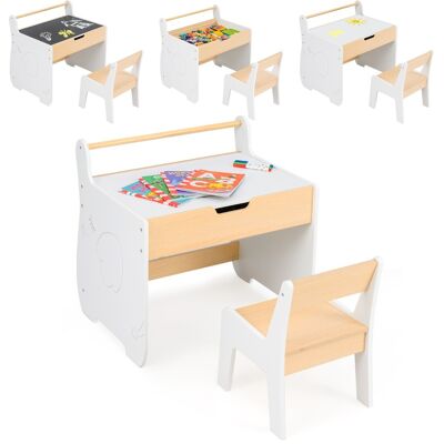 CostwayTable et Chaise pour Enfants Bureau d'Activités en Bois pour Tout-petits Plateau Amovible 2 en 1 Rangement Porte-rouleau de Papier Blanc - Publicité CostwayTable et Chaise pour Enfants Bureau d'Activités en Bois pour Tout-petits Plateau Amovible 2 en 1 Rangement Porte-rouleau de Papier Blanc - Publicité