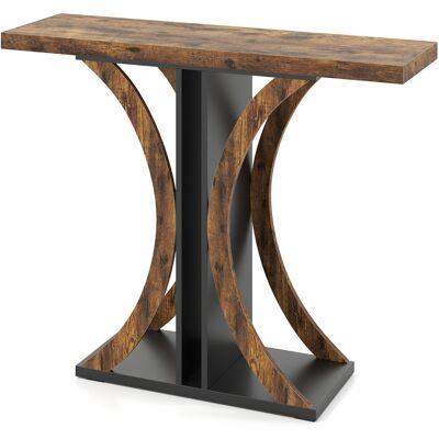 CostwayConsole Meuble 100 cm Console d'Entrée Rectangulaire avec Cadre Géométrique Table Industrielle Derrière le Canapé Table d'Appoint Marron - Publicité CostwayConsole Meuble 100 cm Console d'Entrée Rectangulaire avec Cadre Géométrique Table Industrielle Derrière le Canapé Table d'Appoint Marron - Publicité