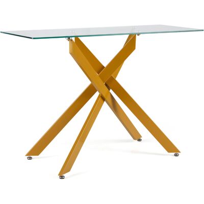 CostwayTable Console en Verre Table d'Entrée Moderne avec Plateau en Verre Trempé Transparent & Pieds Tubulaires Métalliques Robustes Or - Publicité CostwayTable Console en Verre Table d'Entrée Moderne avec Plateau en Verre Trempé Transparent & Pieds Tubulaires Métalliques Robustes Or - Publicité