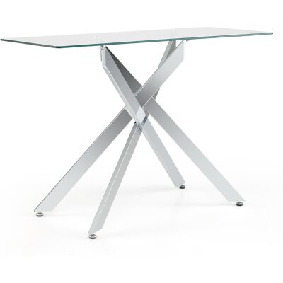 CostwayTable Console en Verre Table d'Entrée Moderne avec Plateau en Verre Trempé Transparent & Pieds Tubulaires Métalliques Robustes Argent - Publicité CostwayTable Console en Verre Table d'Entrée Moderne avec Plateau en Verre Trempé Transparent & Pieds Tubulaires Métalliques Robustes Argent - Publicité