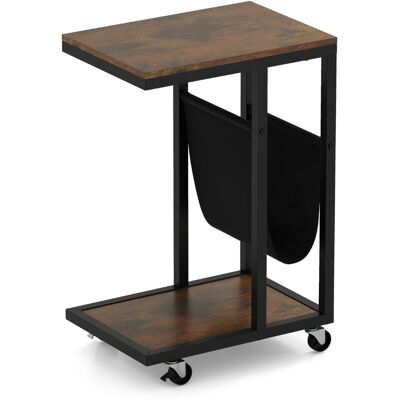 CostwayTable d'Appoint en Forme de C sur Roulettes Style Industrielle 3 Niveaux pour Canapé avec Cadre en Métal 40x28x59CM Marron Rustique - Publicité CostwayTable d'Appoint en Forme de C sur Roulettes Style Industrielle 3 Niveaux pour Canapé avec Cadre en Métal 40x28x59CM Marron Rustique - Publicité