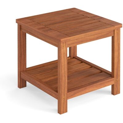 CostwayTable d Appoint Extérieure en Bois à 2 Niveaux Table Basse de Jardin Étagère de Rangement Petite Table de Bistrot Charge Total 40KG - Publicité CostwayTable d Appoint Extérieure en Bois à 2 Niveaux Table Basse de Jardin Étagère de Rangement Petite Table de Bistrot Charge Total 40KG - Publicité