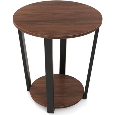 CostwayTable d'Appoint Bout de Canapé à 2 Niveaux en Bois Cadre en Métal de Haute Qualité Utilisation Polyvalente - Publicité CostwayTable d'Appoint Bout de Canapé à 2 Niveaux en Bois Cadre en Métal de Haute Qualité Utilisation Polyvalente - Publicité