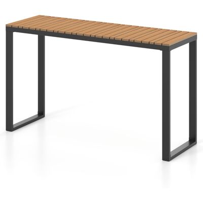 CostwayTable Console Rectangulaire d Extérieur Table d Appoint de Patio Plateau en WPC Durable et Cadre en Métal Marron et Noir - Publicité CostwayTable Console Rectangulaire d Extérieur Table d Appoint de Patio Plateau en WPC Durable et Cadre en Métal Marron et Noir - Publicité