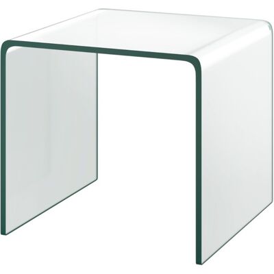 Marque Modèle Table Basse en Verre Transparente en U - Publicité Marque Modèle Table Basse en Verre Transparente en U - Publicité