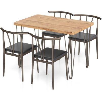 CostwayEnsemble de Salle à Manger 5 pièces Table de Cuisine Industrielle&4 Chaises sans Accoudoirs avec Assise Rembourrée Structure Métallique Café - Publicité CostwayEnsemble de Salle à Manger 5 pièces Table de Cuisine Industrielle&4 Chaises sans Accoudoirs avec Assise Rembourrée Structure Métallique Café - Publicité