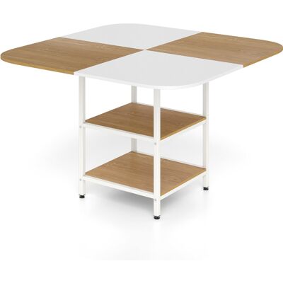 CostwayTable à Manger Table Carrée de Cuisine avec Plateau Multicolore Étagère de Rangement à 2 Niveaux Patins Réglables Console en Bois Naturel - Publicité CostwayTable à Manger Table Carrée de Cuisine avec Plateau Multicolore Étagère de Rangement à 2 Niveaux Patins Réglables Console en Bois Naturel - Publicité