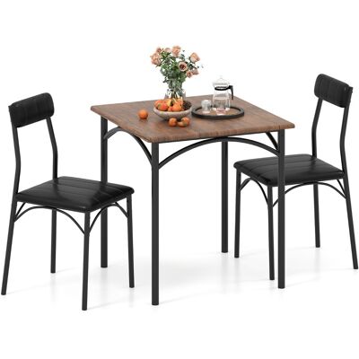 CostwayEnsemble de Salle à Manger 3 Pièces Table Carrée et 2 Chaises avec Sièges Rembourrés Dossiers Rembourrés Pieds en Métal Marron Rustique - Publicité CostwayEnsemble de Salle à Manger 3 Pièces Table Carrée et 2 Chaises avec Sièges Rembourrés Dossiers Rembourrés Pieds en Métal Marron Rustique - Publicité