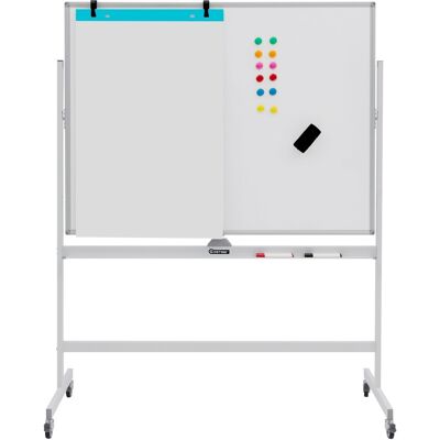 CostwayTableau Blanc Magnétique Double Face sur Pied Réversible à 360° 120 x 90 CM avec Roulettes et Structure en Aluminium - Publicité CostwayTableau Blanc Magnétique Double Face sur Pied Réversible à 360° 120 x 90 CM avec Roulettes et Structure en Aluminium - Publicité