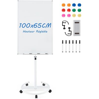 Costway Tableau Blanc Magnétique 100x65cm - Whiteboard - Publicité Costway Tableau Blanc Magnétique 100x65cm - Whiteboard - Publicité