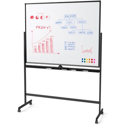 CostwayTableau Blanc Mobile Tableau Magnétique Double Face avec Support 2 Hauteurs Réglables et Roulettes Verrouillables Réversible à 360° Noir - Publicité CostwayTableau Blanc Mobile Tableau Magnétique Double Face avec Support 2 Hauteurs Réglables et Roulettes Verrouillables Réversible à 360° Noir - Publicité
