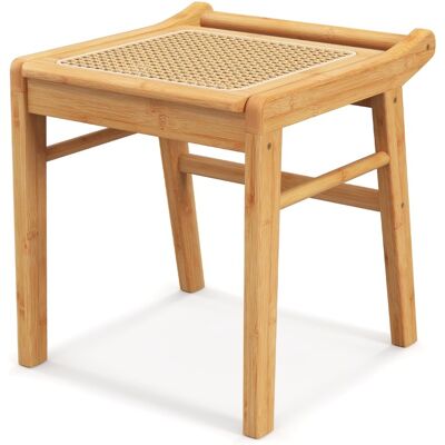 CostwayTabouret de Coiffeuse en Bambou avec Dessus en Rotin PE et Patins Antidérapants Tabouret de Maquillage pour Salon Chambre - Publicité CostwayTabouret de Coiffeuse en Bambou avec Dessus en Rotin PE et Patins Antidérapants Tabouret de Maquillage pour Salon Chambre - Publicité
