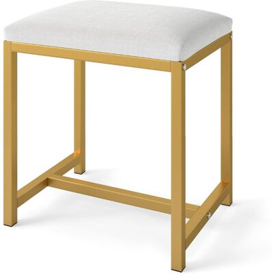 CostwayTabouret de Coiffeuse Chaise de Maquillage avec Coussin Rembourré Doux et Pieds Métalliques Dorés Modernes Ottoman Charge Max 150KG Doré - Publicité CostwayTabouret de Coiffeuse Chaise de Maquillage avec Coussin Rembourré Doux et Pieds Métalliques Dorés Modernes Ottoman Charge Max 150KG Doré - Publicité
