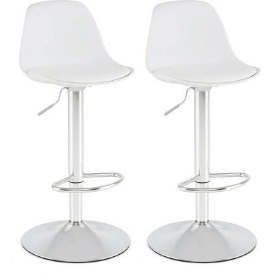 CostwayEnsemble de 2 Tabourets de Bar Chaises de Comptoir en Similicuir avec Dossiers Sièges Rembourrés et Rrepose-Pieds Tabourets 60-83 CM Blanc - Publicité CostwayEnsemble de 2 Tabourets de Bar Chaises de Comptoir en Similicuir avec Dossiers Sièges Rembourrés et Rrepose-Pieds Tabourets 60-83 CM Blanc - Publicité