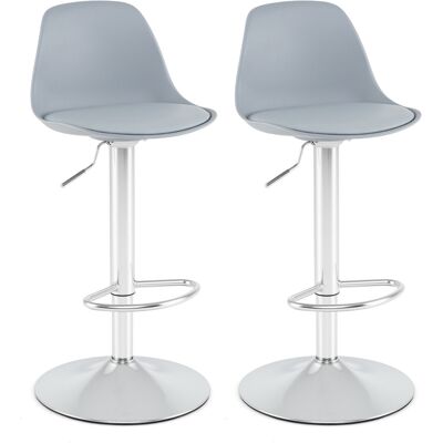 CostwayEnsemble de 2 Tabourets de Bar Chaises de Comptoir en Similicuir avec Dossiers Sièges Rembourrés et Rrepose-Pieds Tabourets 60-82 CM Gris - Publicité CostwayEnsemble de 2 Tabourets de Bar Chaises de Comptoir en Similicuir avec Dossiers Sièges Rembourrés et Rrepose-Pieds Tabourets 60-82 CM Gris - Publicité