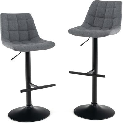 CostwayLot De 2 Tabourets de Bar Réglables en Hauteur Dossier en Tissu et Siège Rembourré Ensemble de Chaises de Cuisine Pivotantes à 360° Gris - Publicité CostwayLot De 2 Tabourets de Bar Réglables en Hauteur Dossier en Tissu et Siège Rembourré Ensemble de Chaises de Cuisine Pivotantes à 360° Gris - Publicité