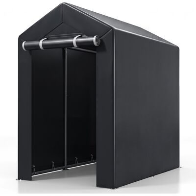 CostwayAbri de Jardin en Métal Galvanisé Abri pour Vélo Motos Outils de Jardinage Bois de Chauffage Toit Incliné & Porte Zippée Enroulable S Gris - Publicité CostwayAbri de Jardin en Métal Galvanisé Abri pour Vélo Motos Outils de Jardinage Bois de Chauffage Toit Incliné & Porte Zippée Enroulable S Gris - Publicité