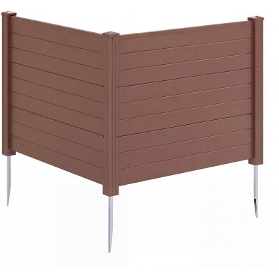 CostwayClôtures de Jardin 122 x 95 CM avec 3 Piquets de Sol Clôture de Confidentialité pour Poubelle Climatiseur 2 Panneaux Brise-Vue Marron - Publicité CostwayClôtures de Jardin 122 x 95 CM avec 3 Piquets de Sol Clôture de Confidentialité pour Poubelle Climatiseur 2 Panneaux Brise-Vue Marron - Publicité