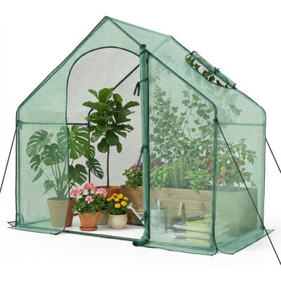 CostwaySerre de Jardin avec Structure Métallique Porte Zippée Enroulable Facile à Monter Serre de Balcon pour Légumes 180 x 100 x 168 CM Vert - Publicité CostwaySerre de Jardin avec Structure Métallique Porte Zippée Enroulable Facile à Monter Serre de Balcon pour Légumes 180 x 100 x 168 CM Vert - Publicité