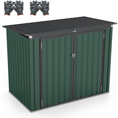 CostwayAbri de Stockage en Métal Galvanisé pour Poubelles Extérieur Abri de Jardin Verrouillable avec Toit Ouvert 2 Portes 172X95,5X130 CM Vert - Publicité CostwayAbri de Stockage en Métal Galvanisé pour Poubelles Extérieur Abri de Jardin Verrouillable avec Toit Ouvert 2 Portes 172X95,5X130 CM Vert - Publicité
