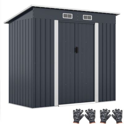 CostwayAbri de Jardin Extérieur Rangement pour Équipement avec Toit Incliné Porte Coulissante et Aérations Structure en Métal Gris - Publicité CostwayAbri de Jardin Extérieur Rangement pour Équipement avec Toit Incliné Porte Coulissante et Aérations Structure en Métal Gris - Publicité