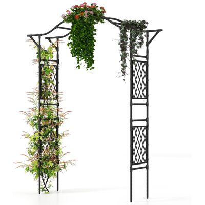 CostwayArche de Jardin Treillis 170 X 210 CM pour Plantes Grimpantes Pergola en Métal Antirouille Support de Rose de Vigne Arche Décorative Noir - Publicité CostwayArche de Jardin Treillis 170 X 210 CM pour Plantes Grimpantes Pergola en Métal Antirouille Support de Rose de Vigne Arche Décorative Noir - Publicité