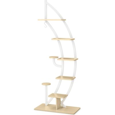 CostwayÉtagère à Fleurs en Métal à 7 Niveaux Porte Plantes en Forme de Demi-lune avec Dispositif Anti-renversement 60 x 30 x 155 CM Blanc - Publicité CostwayÉtagère à Fleurs en Métal à 7 Niveaux Porte Plantes en Forme de Demi-lune avec Dispositif Anti-renversement 60 x 30 x 155 CM Blanc - Publicité