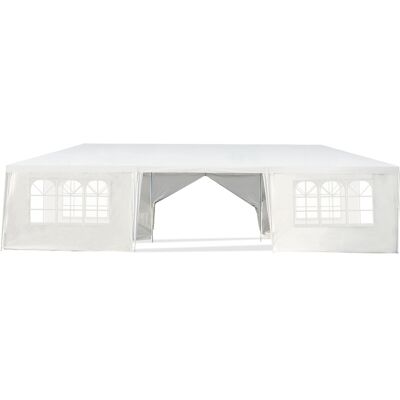 Costway - Gazebo 900x300x260 cm - 6 murs amovibles - Blanc - Gazebo - Publicité Costway - Gazebo 900x300x260 cm - 6 murs amovibles - Blanc - Gazebo - Publicité