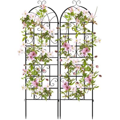 CostwayLot de 2 Treillis de Jardin en Métal 180x50cm Treillis Décoratif Extérieur pour Plantes Grimpantes Fleurs Légumes Treillis Antirouille Noir - Publicité CostwayLot de 2 Treillis de Jardin en Métal 180x50cm Treillis Décoratif Extérieur pour Plantes Grimpantes Fleurs Légumes Treillis Antirouille Noir - Publicité