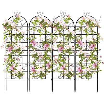 CostwayLot de 4 Treillis de Jardin en Métal 180x50cm Treillis Décoratif Extérieur pour Plantes Grimpantes Fleurs Légumes Treillis Antirouille Noir - Publicité CostwayLot de 4 Treillis de Jardin en Métal 180x50cm Treillis Décoratif Extérieur pour Plantes Grimpantes Fleurs Légumes Treillis Antirouille Noir - Publicité