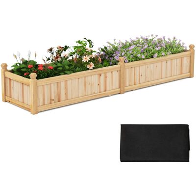 CostwayBac à Jardiner Surélevé en Bois Jardinière Rectangulaire avec Séparateur Système de Drainage Doublure pour Fruits Légumes Naturel - Publicité CostwayBac à Jardiner Surélevé en Bois Jardinière Rectangulaire avec Séparateur Système de Drainage Doublure pour Fruits Légumes Naturel - Publicité
